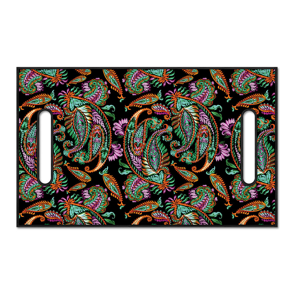 Green Orange And Pink Paisley Print Golf Cart Seat Cover