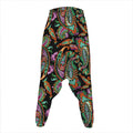 Green Orange And Pink Paisley Print Hammer Pants