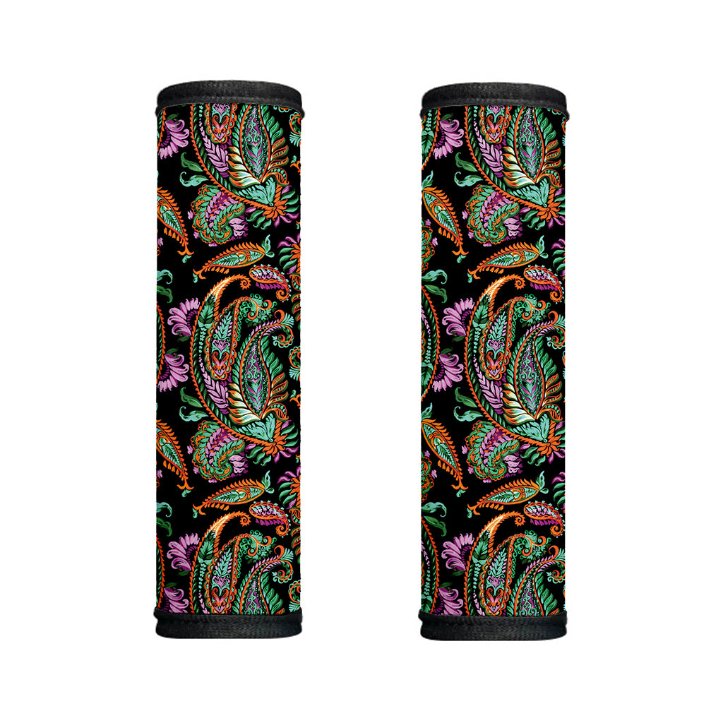 Green Orange And Pink Paisley Print Handle Covers