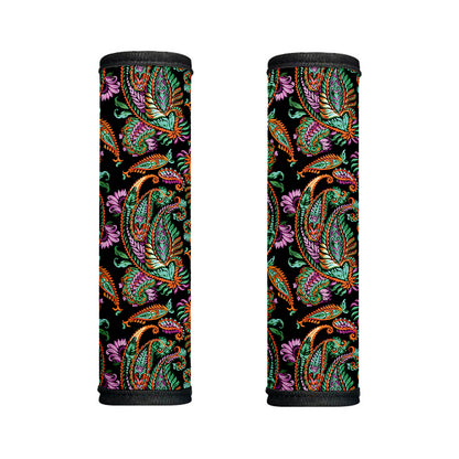Green Orange And Pink Paisley Print Handle Covers