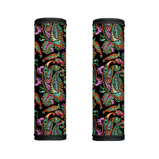 Green Orange And Pink Paisley Print Handle Covers