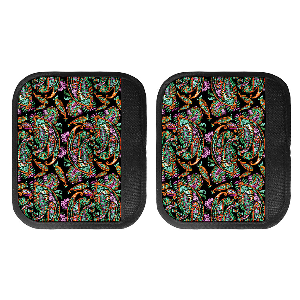 Green Orange And Pink Paisley Print Handle Covers