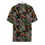 Green Orange And Pink Paisley Print Hawaiian Shirt
