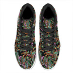 Green Orange And Pink Paisley Print High Top Leather Sneakers