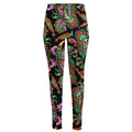 Green Orange And Pink Paisley Print High-Waisted Pocket Leggings