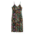 Green Orange And Pink Paisley Print Jersey Midi Cami Dress