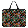 Green Orange And Pink Paisley Print Laptop Sleeve With Handle