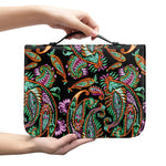 Green Orange And Pink Paisley Print Leather Bible Cover