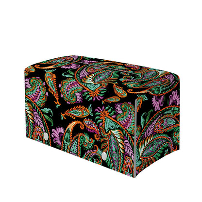 Green Orange And Pink Paisley Print Leather Tissue Box Cover