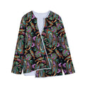 Green Orange And Pink Paisley Print Long Sleeve Short Coat
