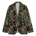 Green Orange And Pink Paisley Print Men's Blazer