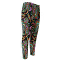Green Orange And Pink Paisley Print Men's Compression Pants