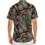 Green Orange And Pink Paisley Print Men's Deep V-Neck Shirt