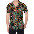 Green Orange And Pink Paisley Print Men's Shirt