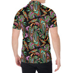 Green Orange And Pink Paisley Print Men's Shirt