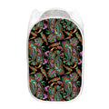 Green Orange And Pink Paisley Print Mesh Laundry Hamper