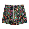 Green Orange And Pink Paisley Print Mesh Shorts