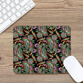 Green Orange And Pink Paisley Print Mouse Pad