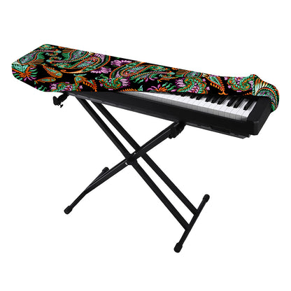Green Orange And Pink Paisley Print Piano Keyboard Cover