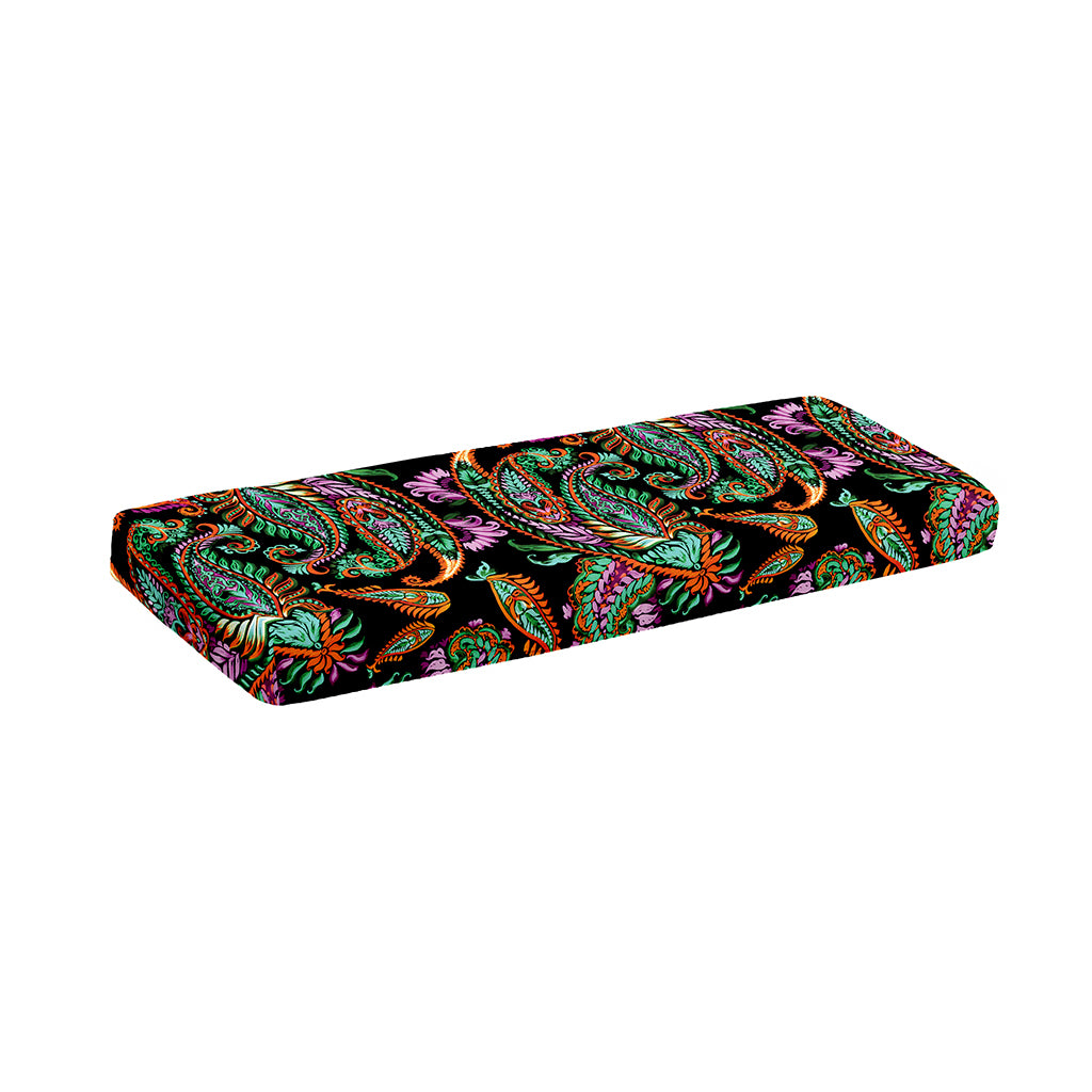 Green Orange And Pink Paisley Print Piano Keyboard Cover