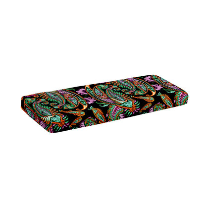 Green Orange And Pink Paisley Print Piano Keyboard Cover