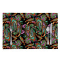 Green Orange And Pink Paisley Print Placemat