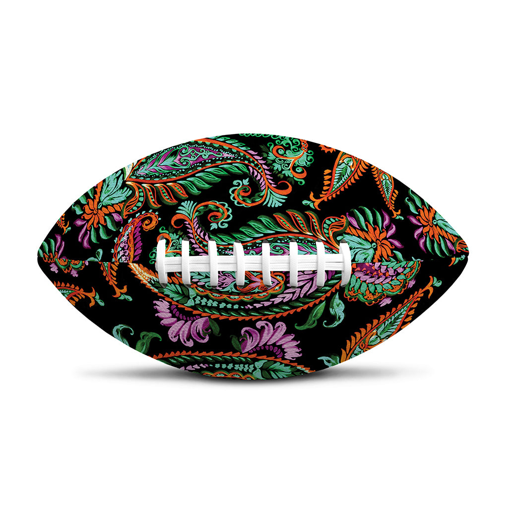 Green Orange And Pink Paisley Print Rugby Ball