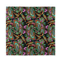 Green Orange And Pink Paisley Print Silk Bandana