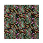 Green Orange And Pink Paisley Print Silk Bandana