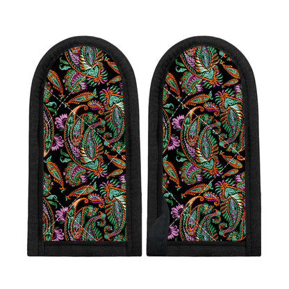 Green Orange And Pink Paisley Print Skillet Handle Cover