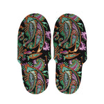 Green Orange And Pink Paisley Print Slippers