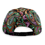 Green Orange And Pink Paisley Print Snapback Cap