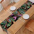 Green Orange And Pink Paisley Print Table Runner
