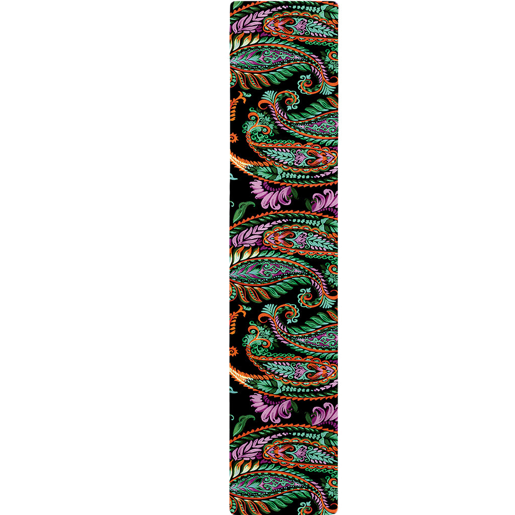 Green Orange And Pink Paisley Print Table Runner