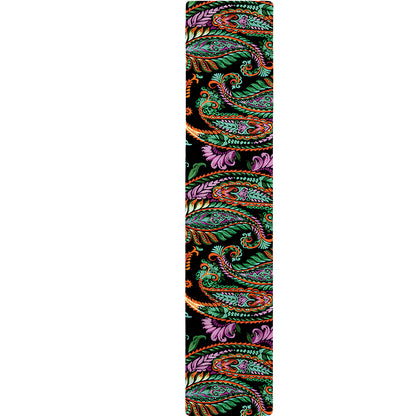Green Orange And Pink Paisley Print Table Runner