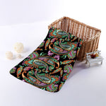 Green Orange And Pink Paisley Print Towel