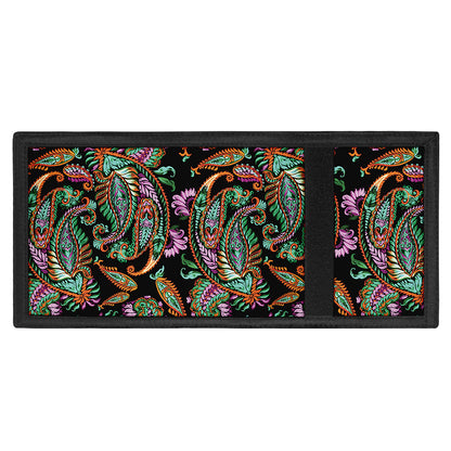 Green Orange And Pink Paisley Print Trifold Wallet