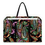 Green Orange And Pink Paisley Print Utility Tote Bag