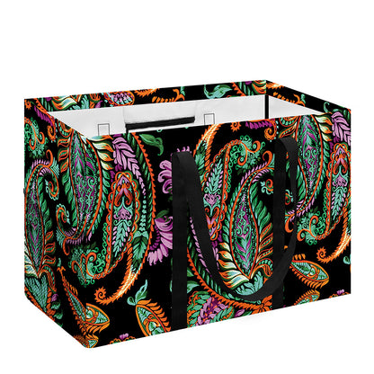 Green Orange And Pink Paisley Print Utility Tote Bag