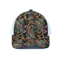 Green Orange And Pink Paisley Print White Mesh Trucker Hat