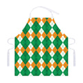 Green Orange And White Argyle Print Adjustable Apron