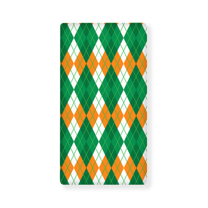 Green Orange And White Argyle Print Baby Crib Sheet