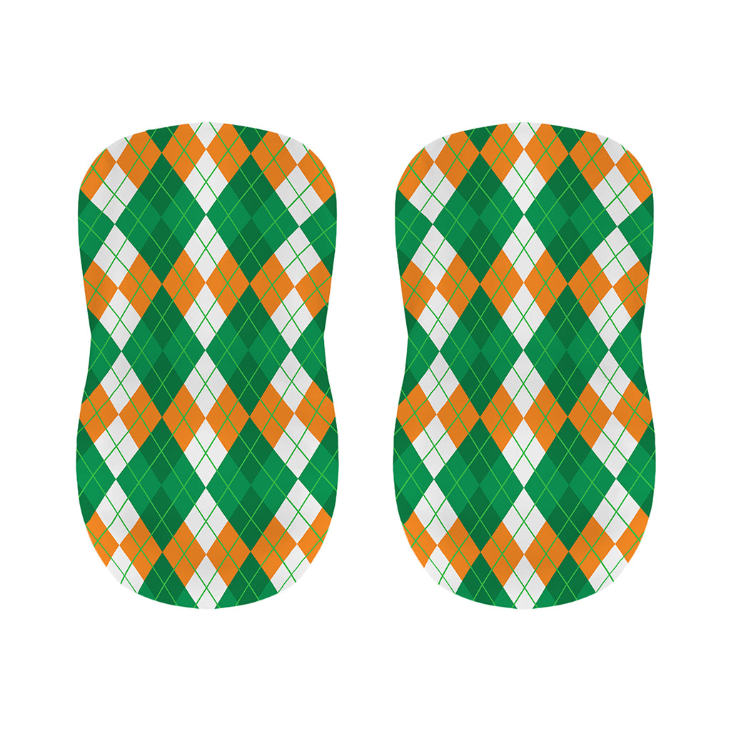 Green Orange And White Argyle Print Bar Stool Covers