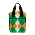 Green Orange And White Argyle Print Bible Tote Bag