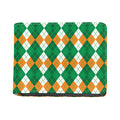 Green Orange And White Argyle Print Bifold Wallet