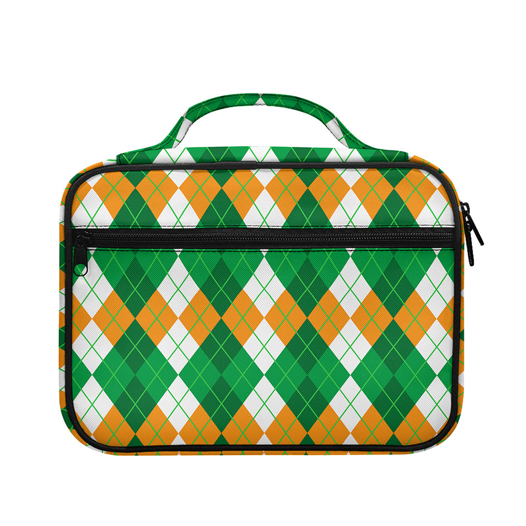 Green Orange And White Argyle Print Briefcase Bible Bag