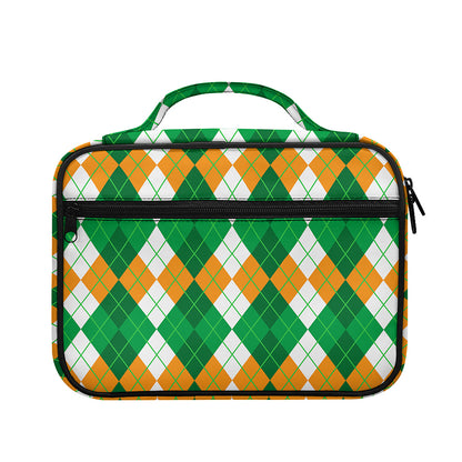 Green Orange And White Argyle Print Briefcase Bible Bag