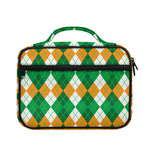 Green Orange And White Argyle Print Briefcase Bible Bag