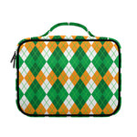Green Orange And White Argyle Print Briefcase Bible Bag