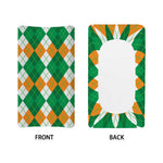 Green Orange And White Argyle Print Changing Pad Cover